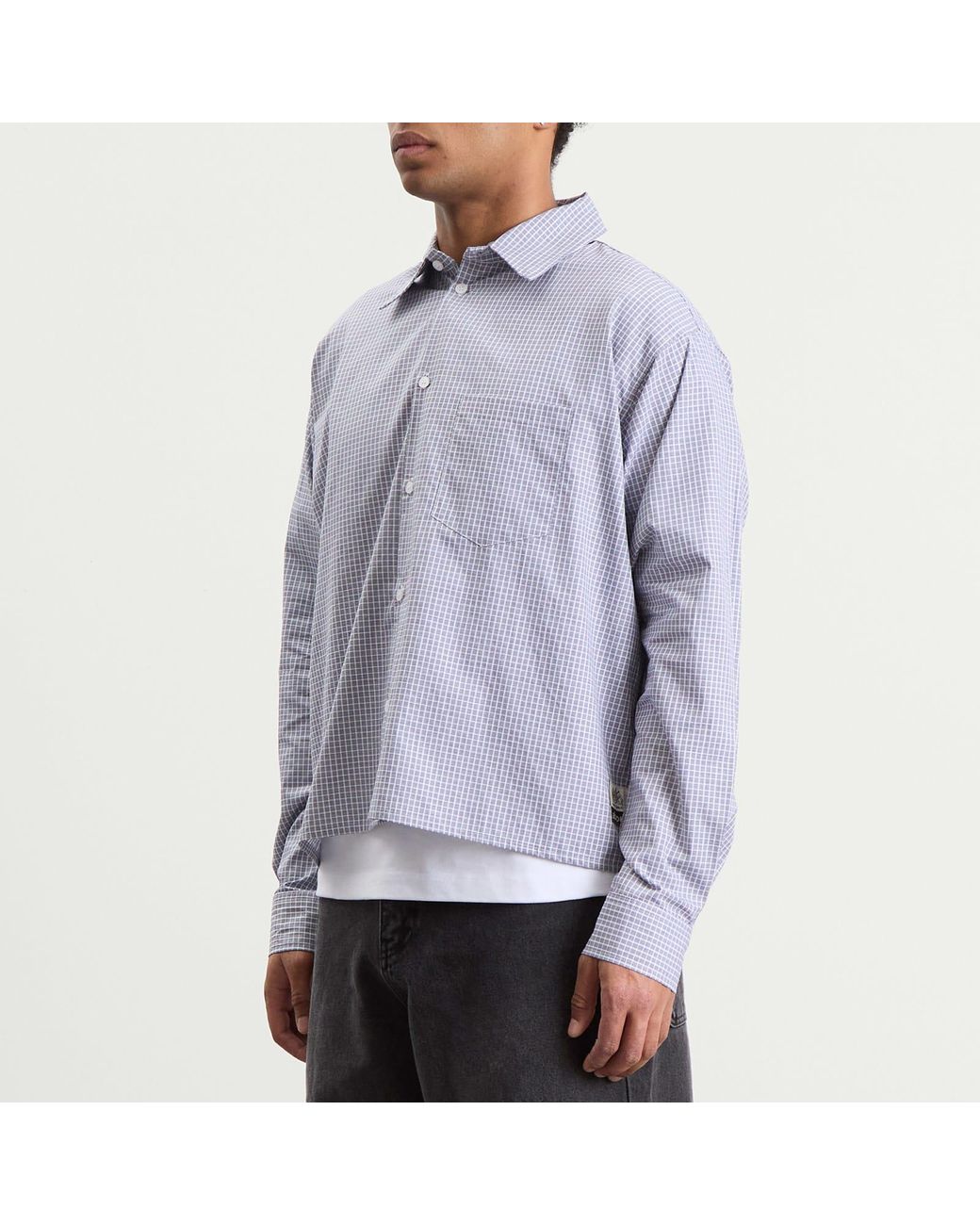 About Blank Blue End. X Check Shirt for men