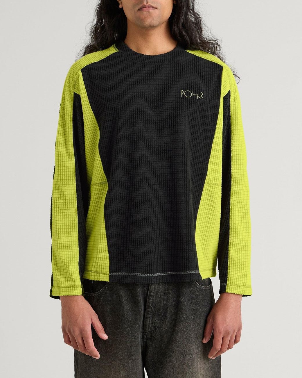 Chartruce Color Code POLAR SKATE Grid Fleece Jumper in Black for Men | Lyst