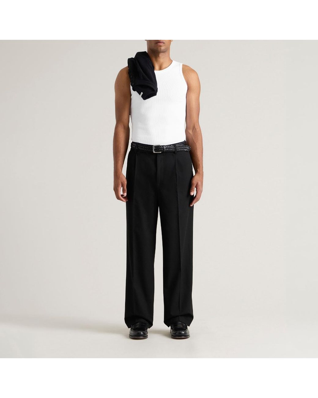 Daniel Simmons White Ribbed Vest for men
