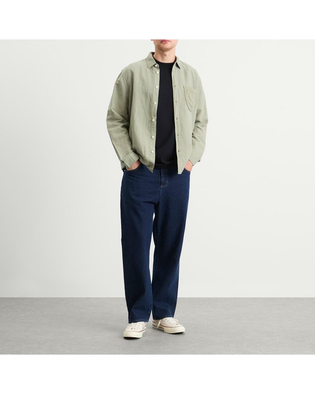 Folk Blue Barrel Leg Jean for men