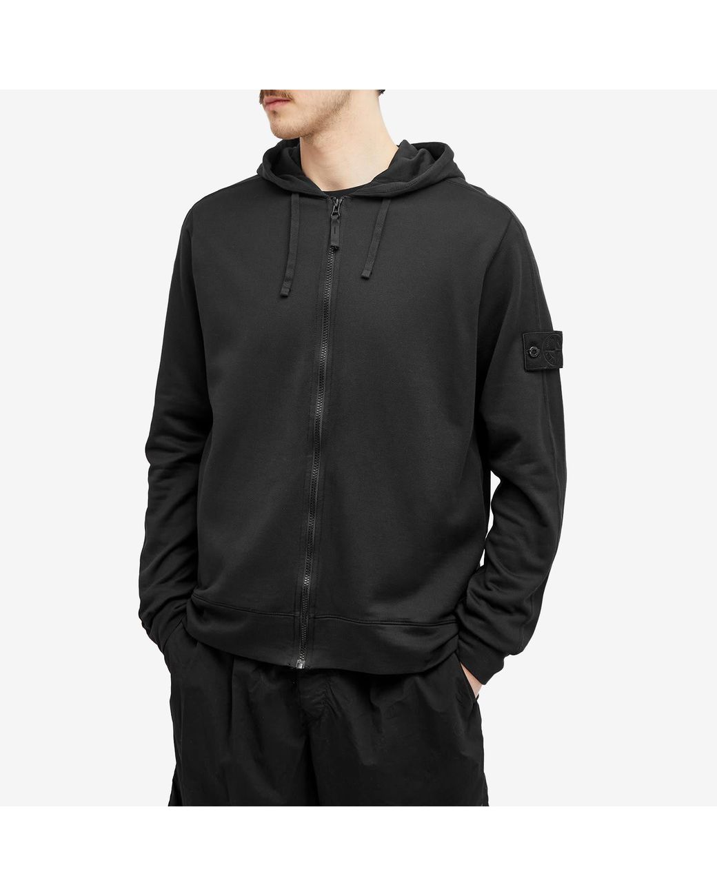 Stone Island Ghost Zip Hoodie in Black for Men Lyst UK