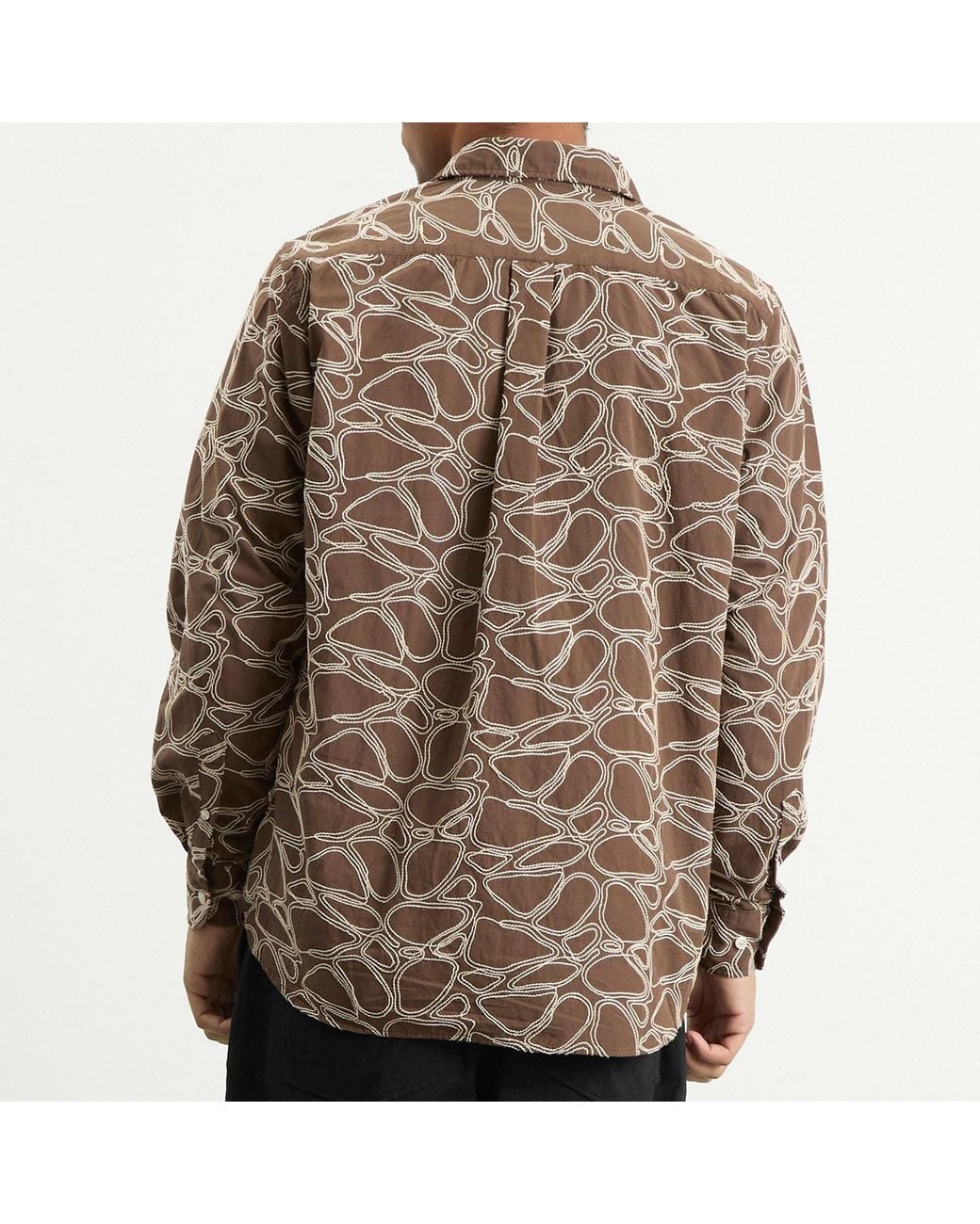 Forét Brown Dawn Embroidered Shirt for men