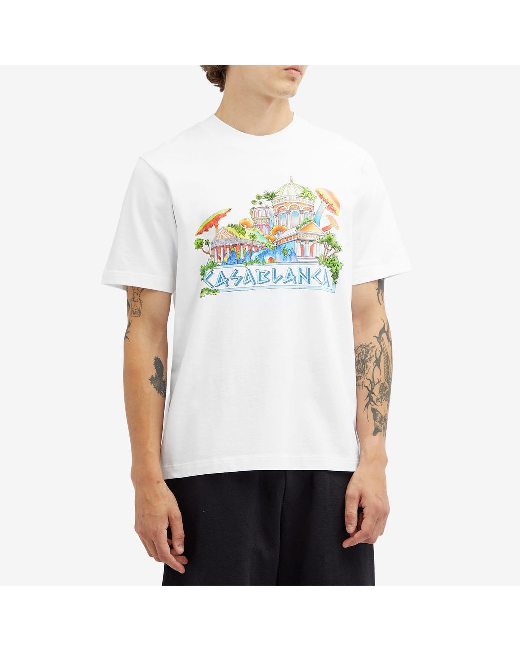 トップス CASABLANCA The Road to Knowledge White 'The Road To Knowledge' T-Shirt by Casablanca on Sale