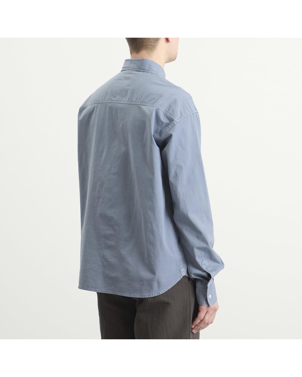 RANRA Blue Field Cotton Long Sleeve Shirt for men
