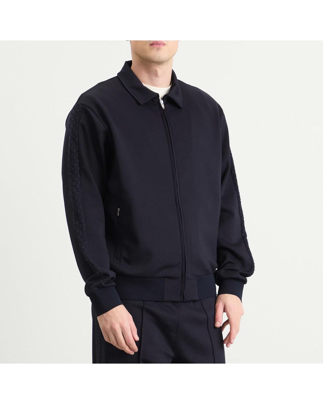 Palmes Blue Tricot Track Jacket for men