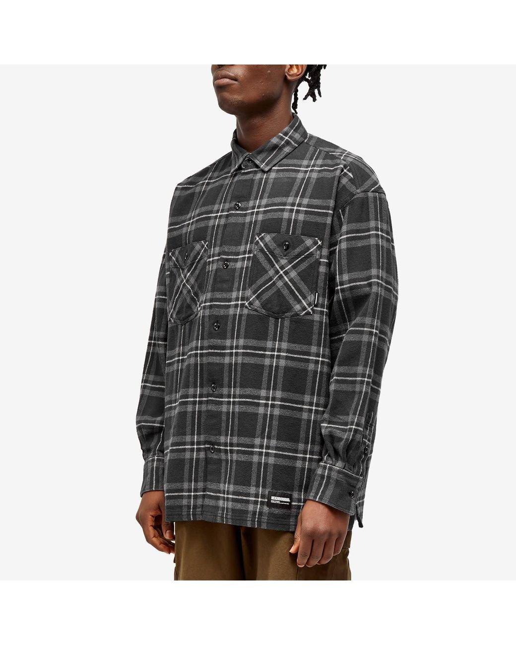 Neighborhood Tartan Check Shirt in Grey for Men | Lyst UK