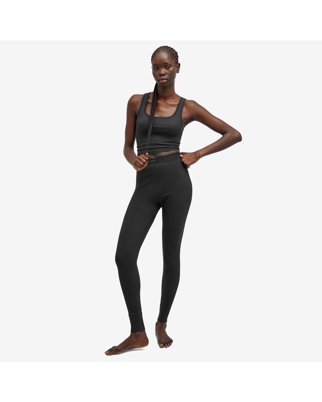 Skims Black Cotton Rib Legging