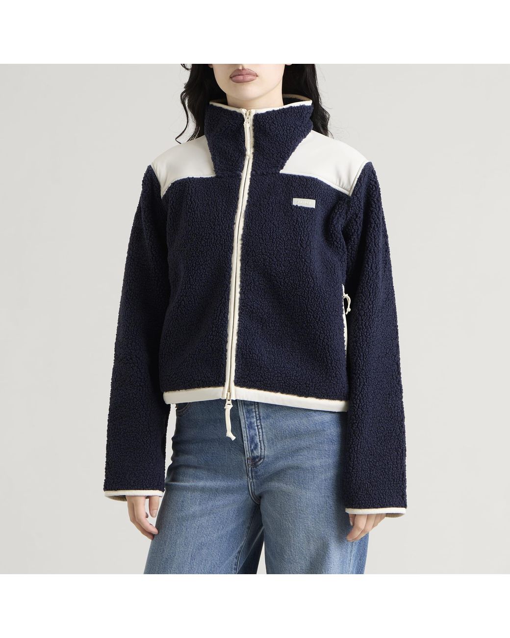 Skims Blue Teddy Boxy Zip Up Jacket