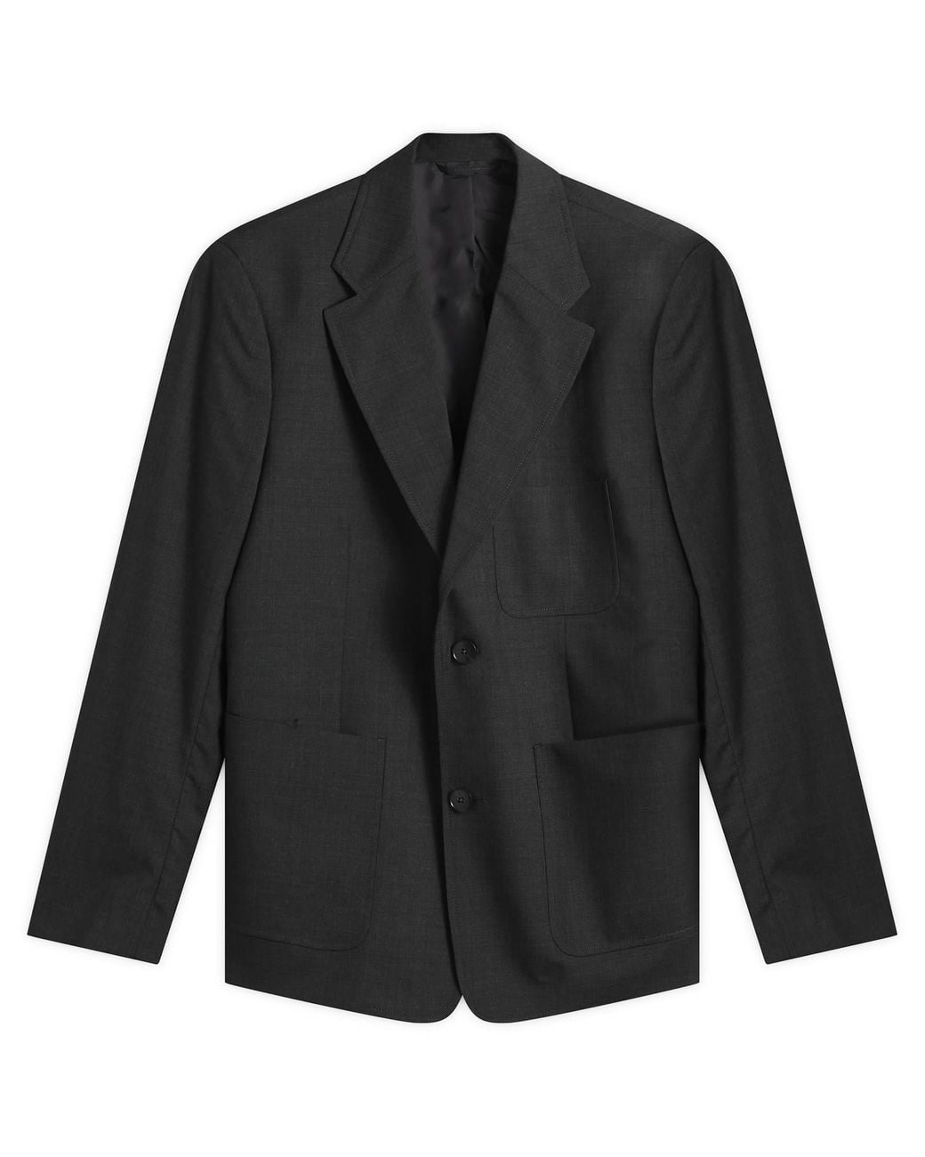 mfpen Black Wool Patch Pocket Blazer for men