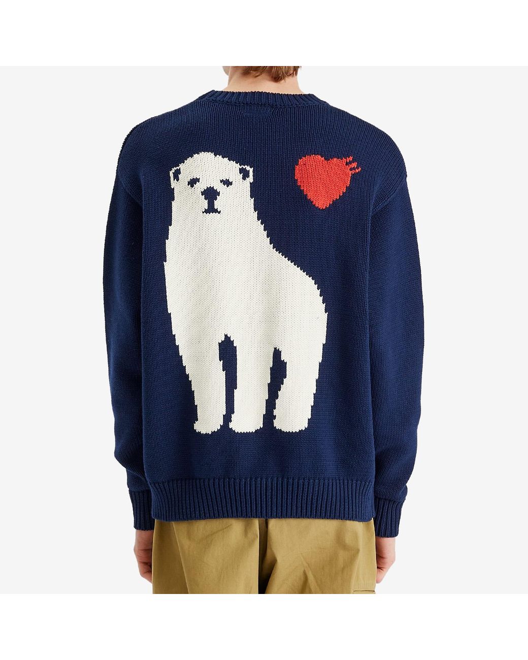 Human Made Polar Bear Crew Neck Knitted Jumper in Blue for Men 
