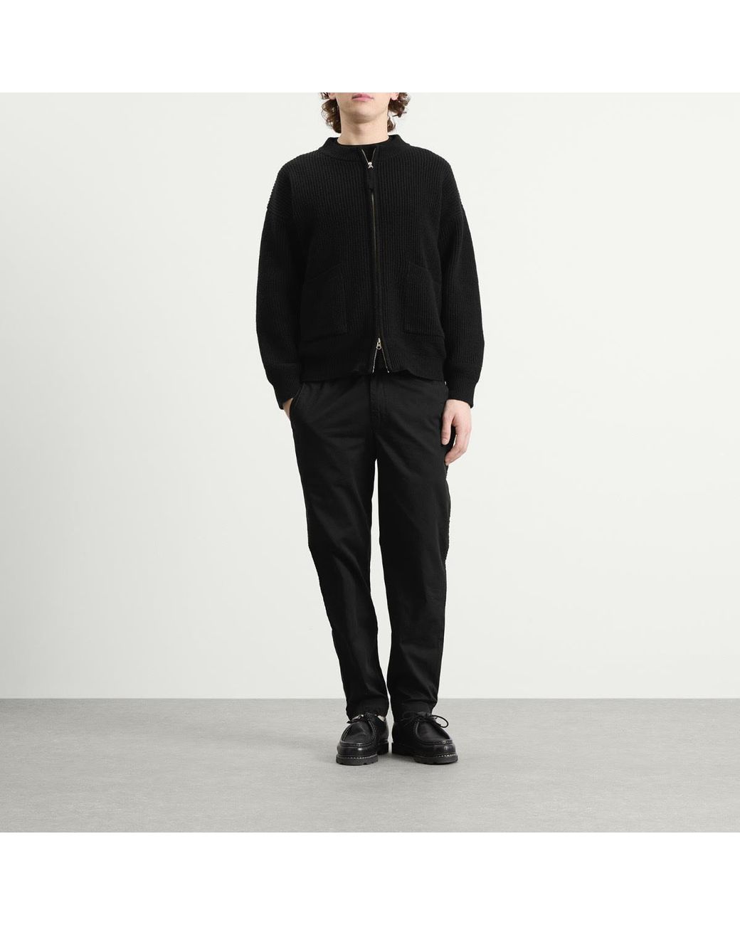Folk Black Drawcord Trouser for men