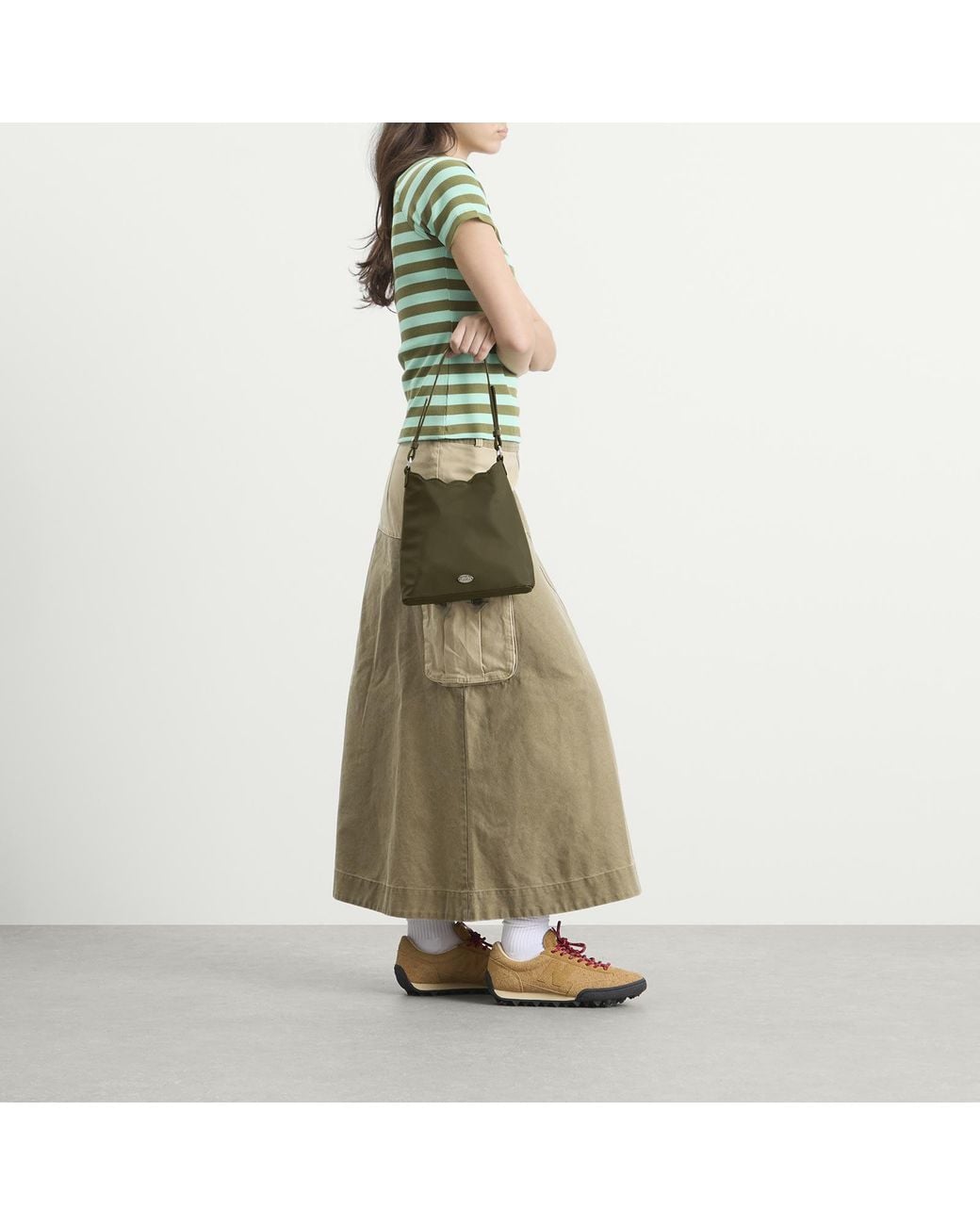 Damson Madder Green Heavy Satin Lorelai Bag