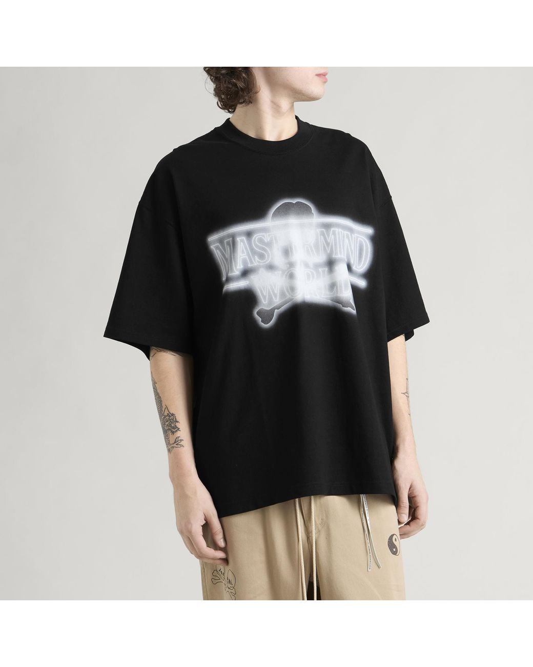 MASTERMIND WORLD Black Neon Logo T-Shirt for men