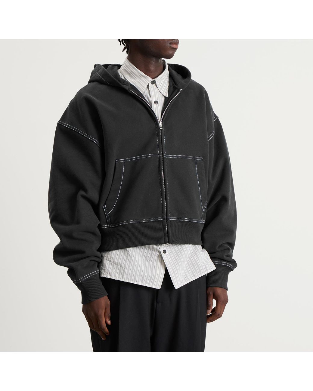Acne Studios Foscar H U Zip Autograph Logo Zip Hoodie in Black for
