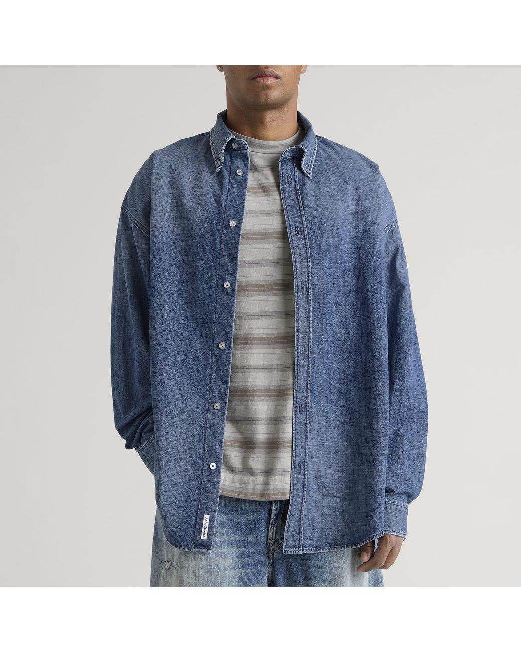 Acne Blue Setar Easy Denim Shirt for men