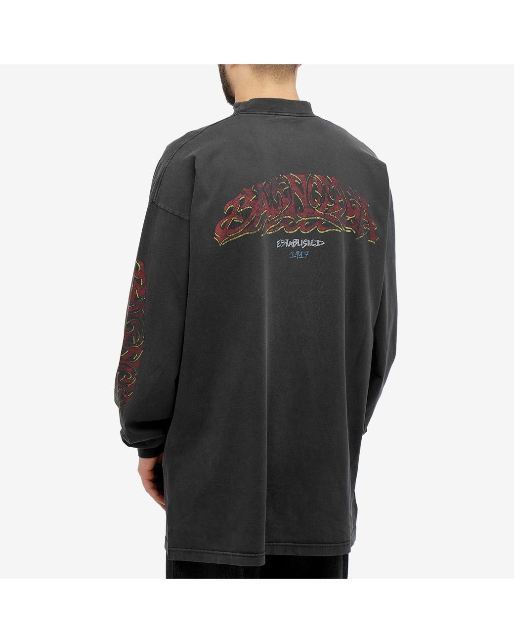 Balenciaga Offshore Vintage Longsleeve T-Shirt in Grey for Men