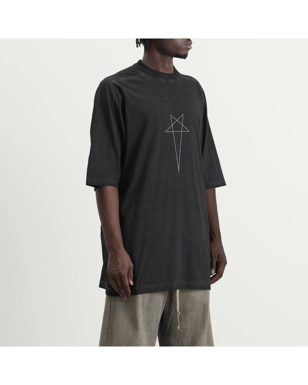 Rick Owens Black Jumbo Logo T -Shirt for men