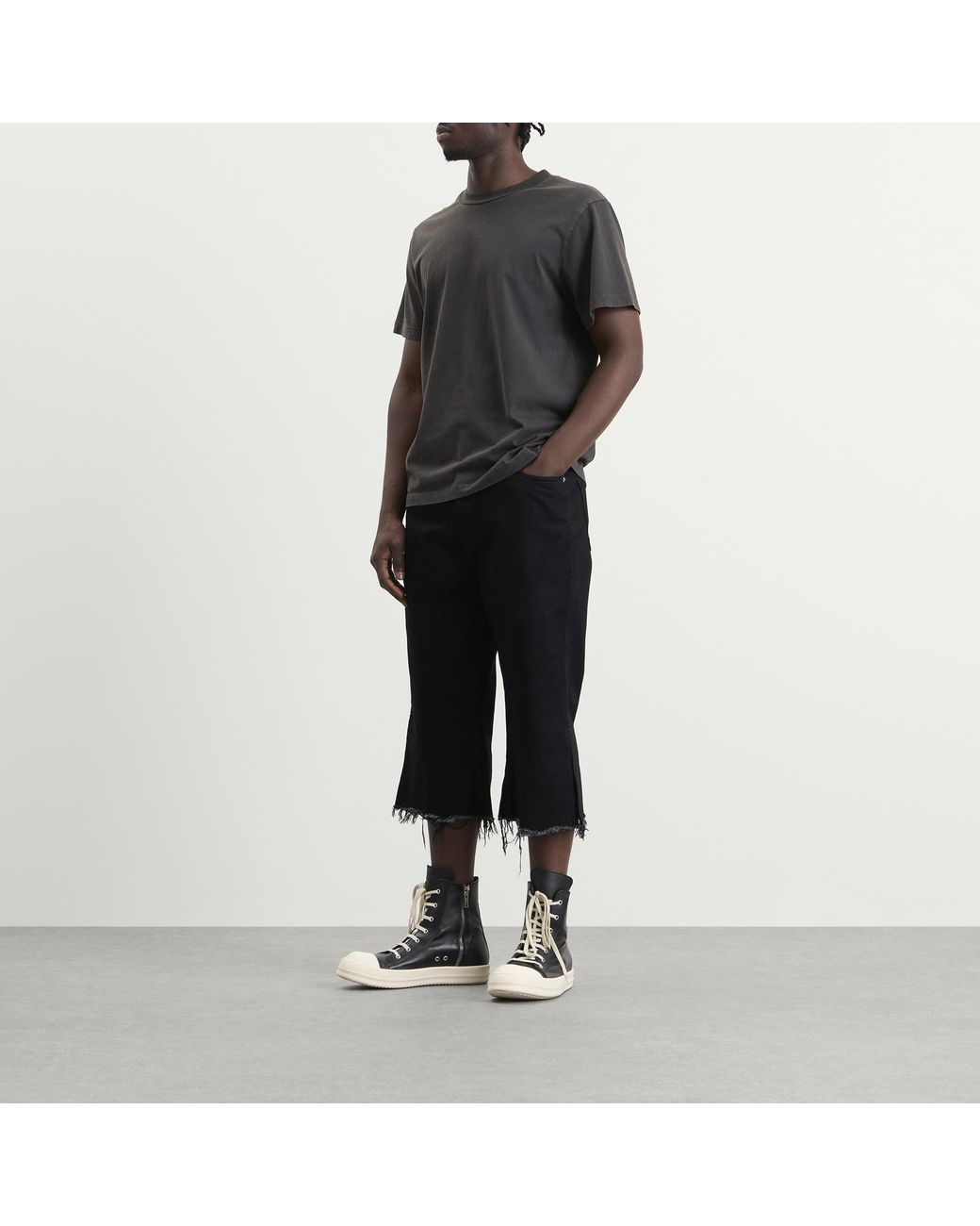 Rick Owens Black Bolan Cut Off for men