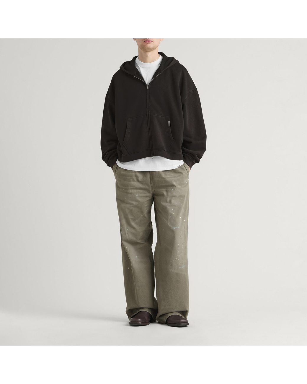 Represent Black Initial Boxy Oversized Zip Hoodie for men