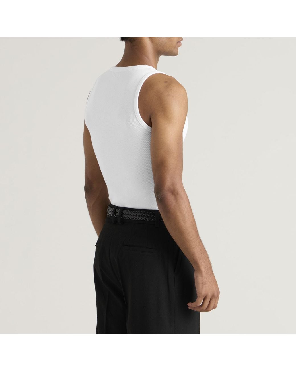 Daniel Simmons White Ribbed Vest for men