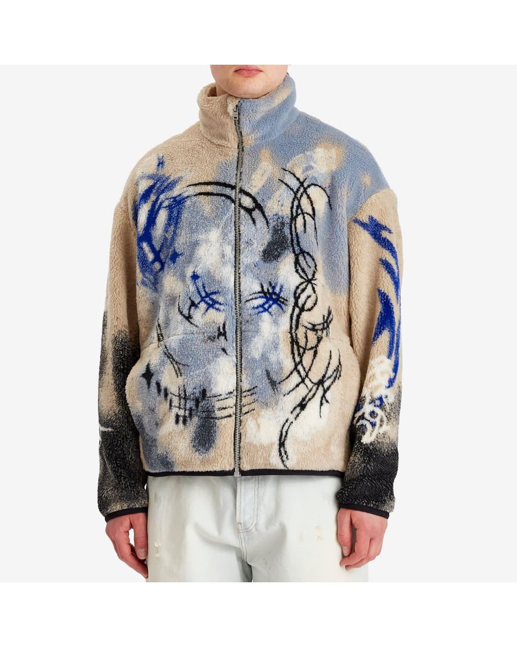 Acne Studios Jacquard Teddy Jacket in Blue for Men | Lyst 