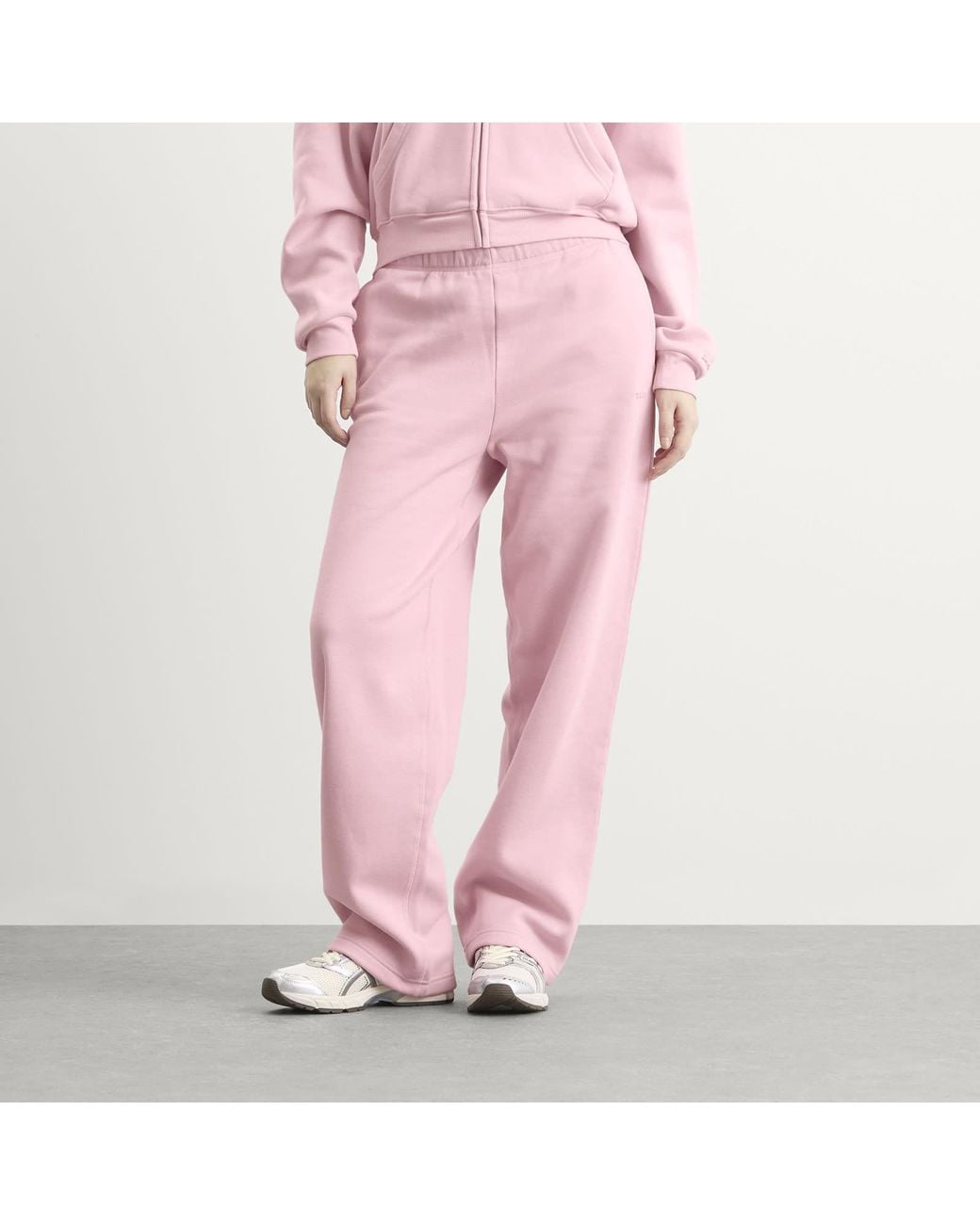 Skims Pink Cotton Fleece Classic Straight Leg Pants