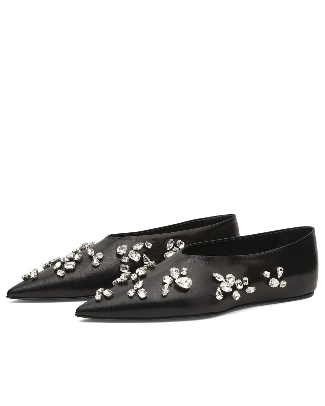 Jil Sander Black Embellished Ballerina