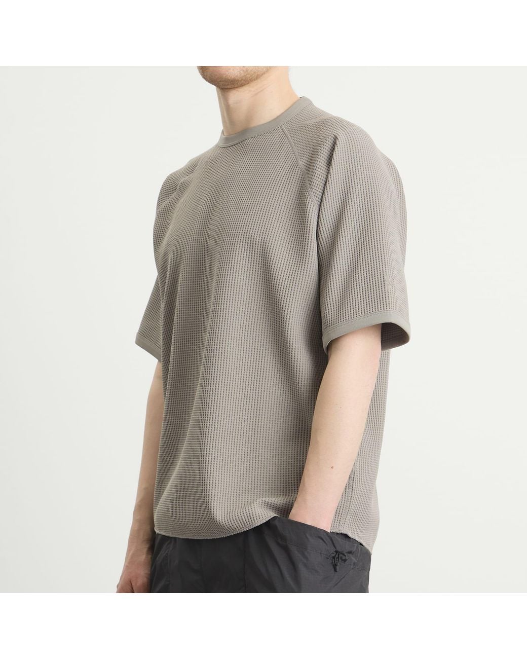 Goldwin Gray Waffle Light T-Shirt for men