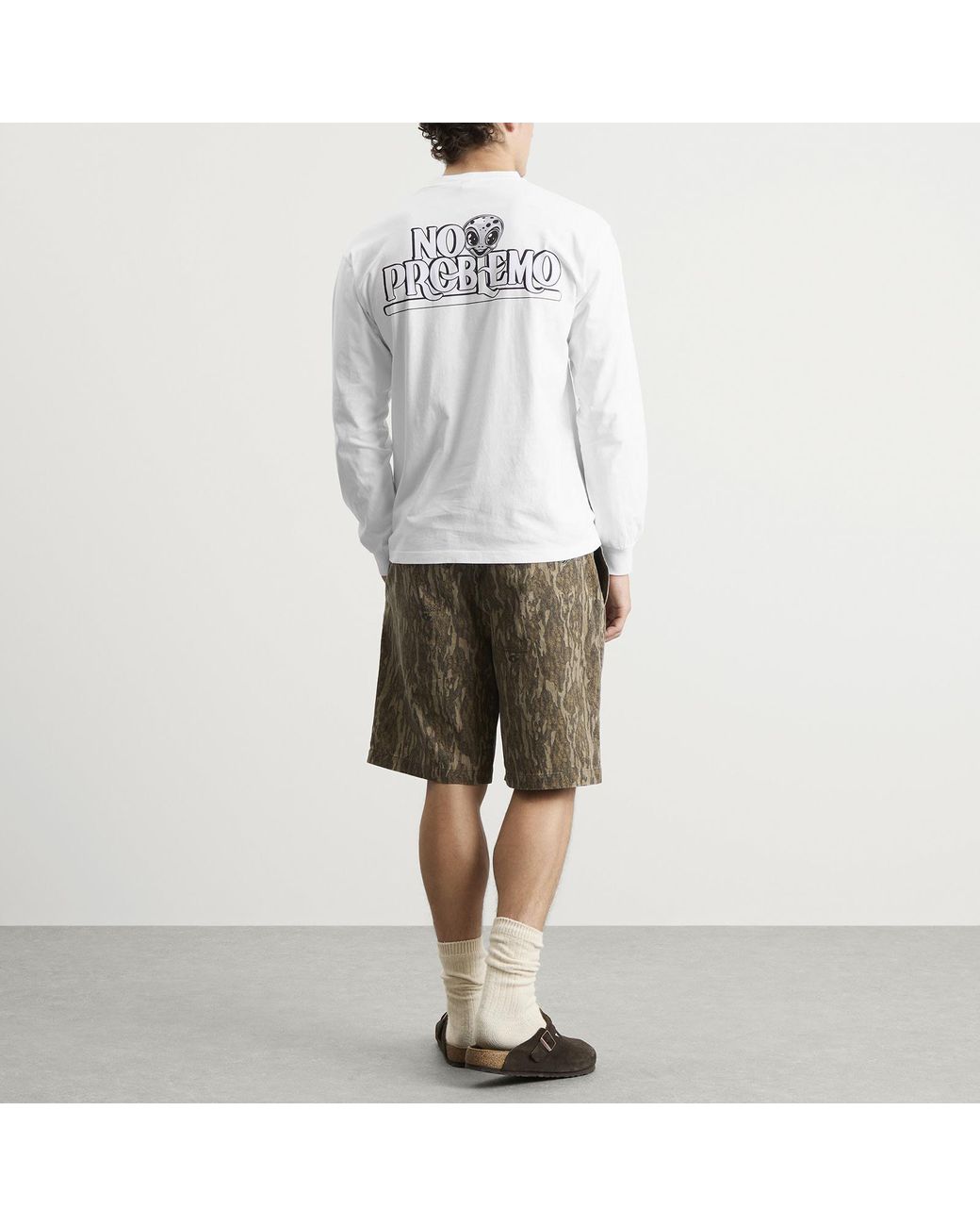 No Problemo White Stickers Long Sleeve T-Shirt for men