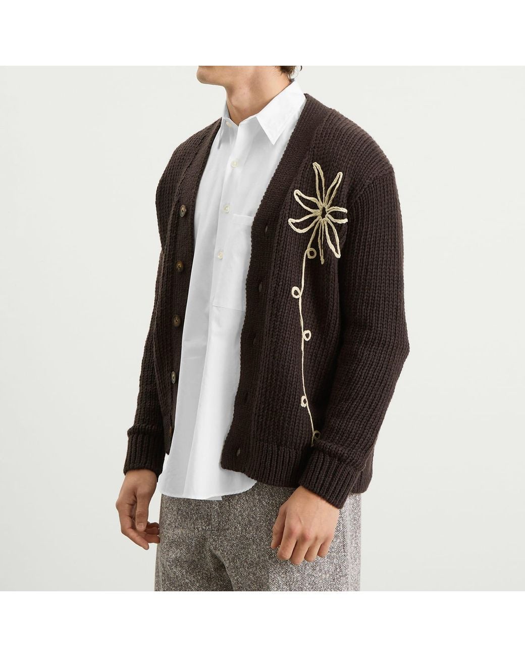 NN07 Black Mika Flower Cardigan for men