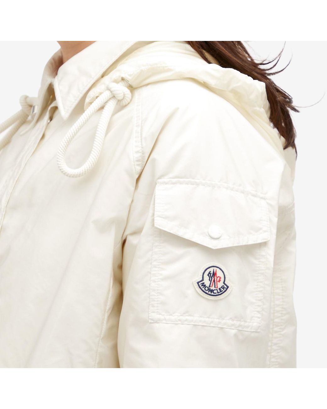 Moncler Lightweight Nylon Shirt Jacket in White | Lyst