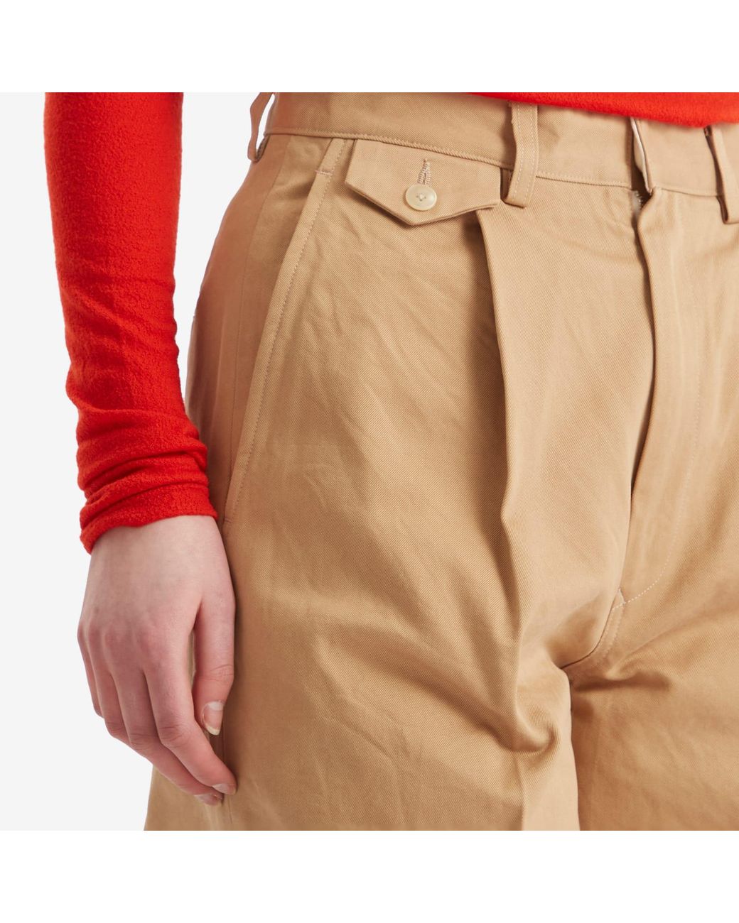 AURALEE Washed Finx Chino One-Tuck Pants in Natural | Lyst UK
