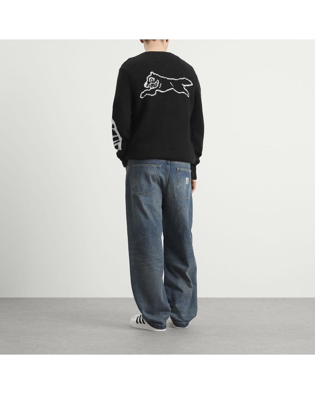 ICECREAM Black Running Dog Knitted Sweater for men
