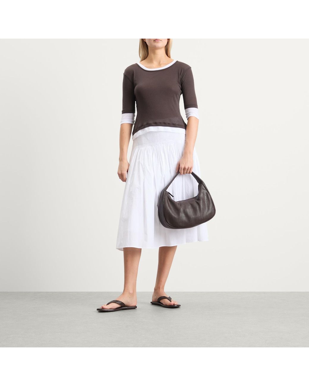 St. Agni Brown Woven Large Bon Bon Bag