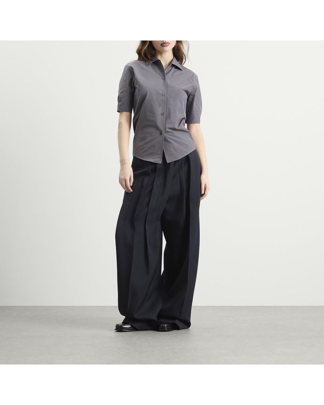 Jil Sander Gray Short Sleeve Boxy Shirt