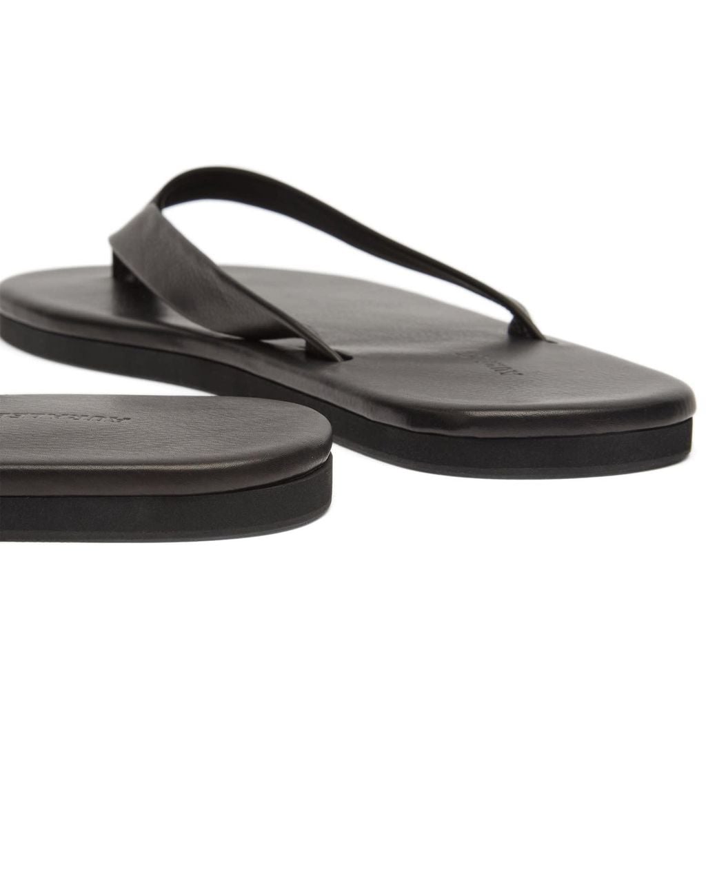 Auralee Black Soft Leather Flip-Flops