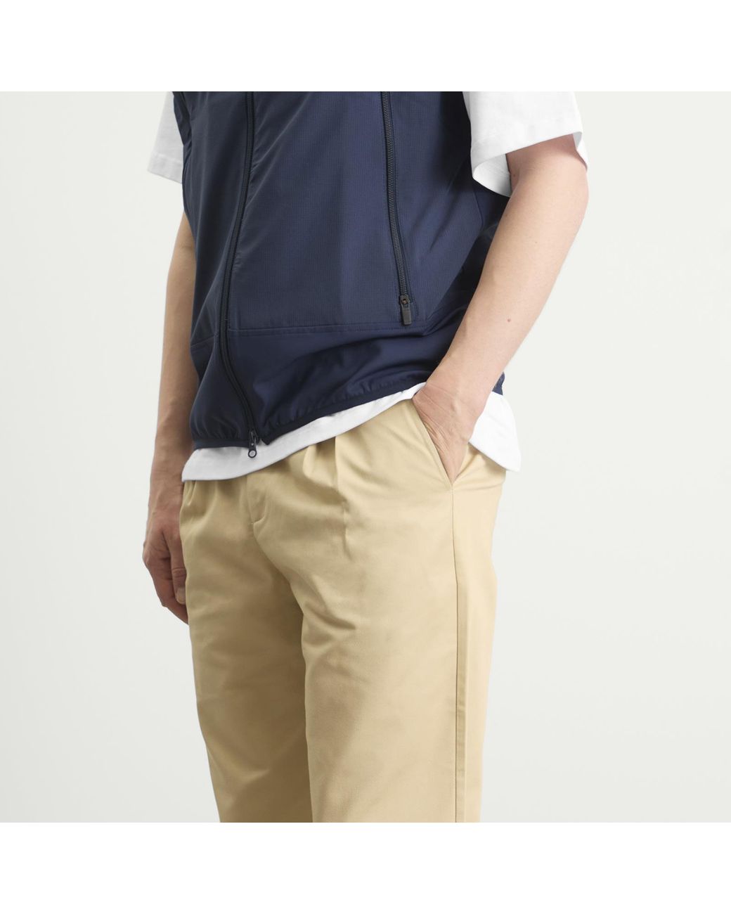 Malbon Natural Reverse Pleat Trouser for men