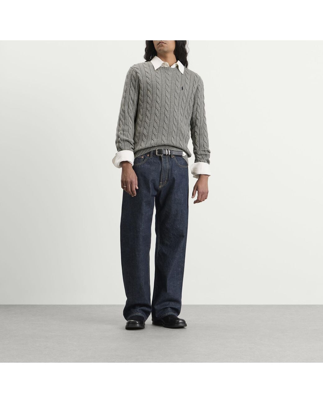 Polo Ralph Lauren Gray Cable Knit Jumper for men