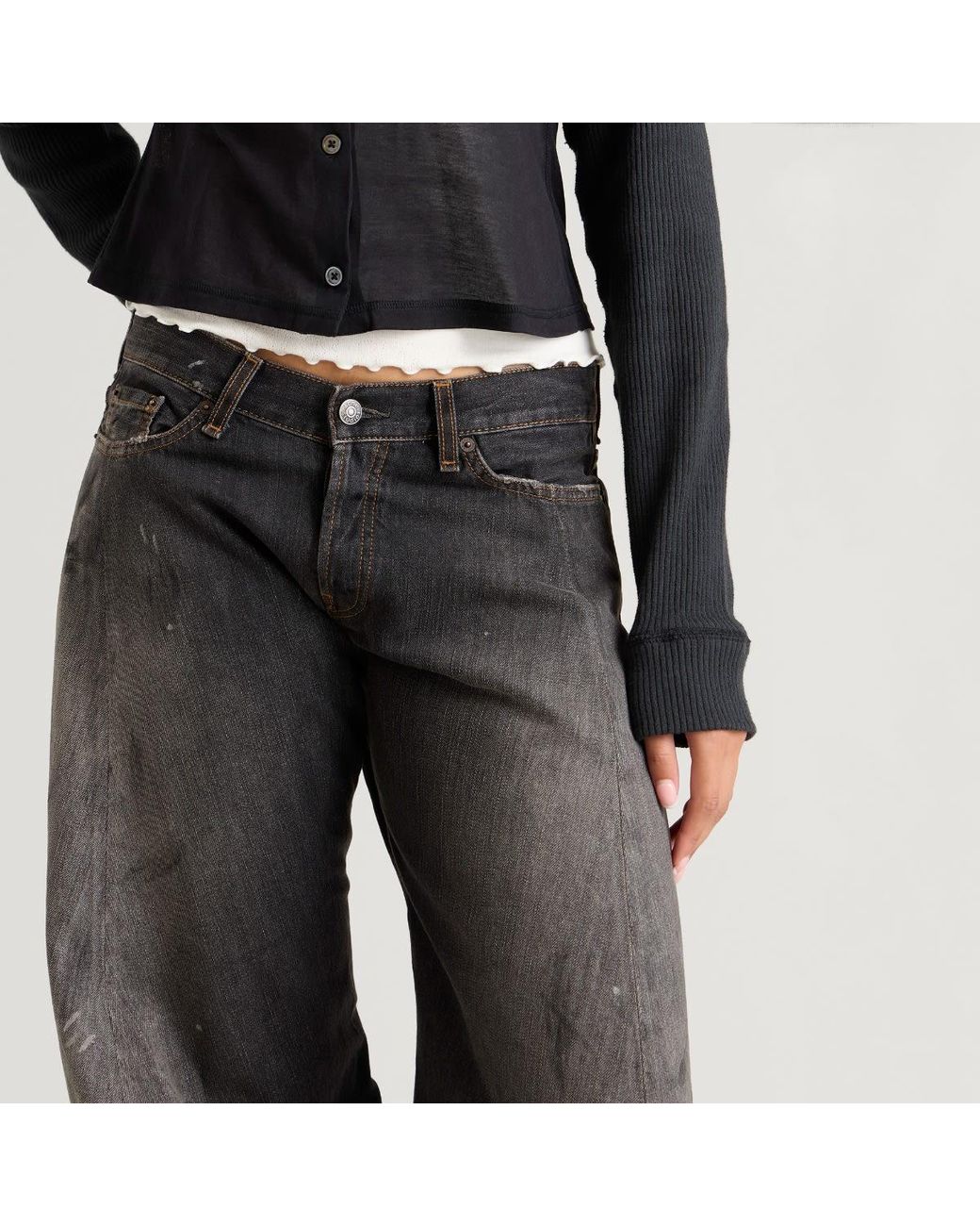 Acne Gray Trafalgar Twisted Baggy Jeans