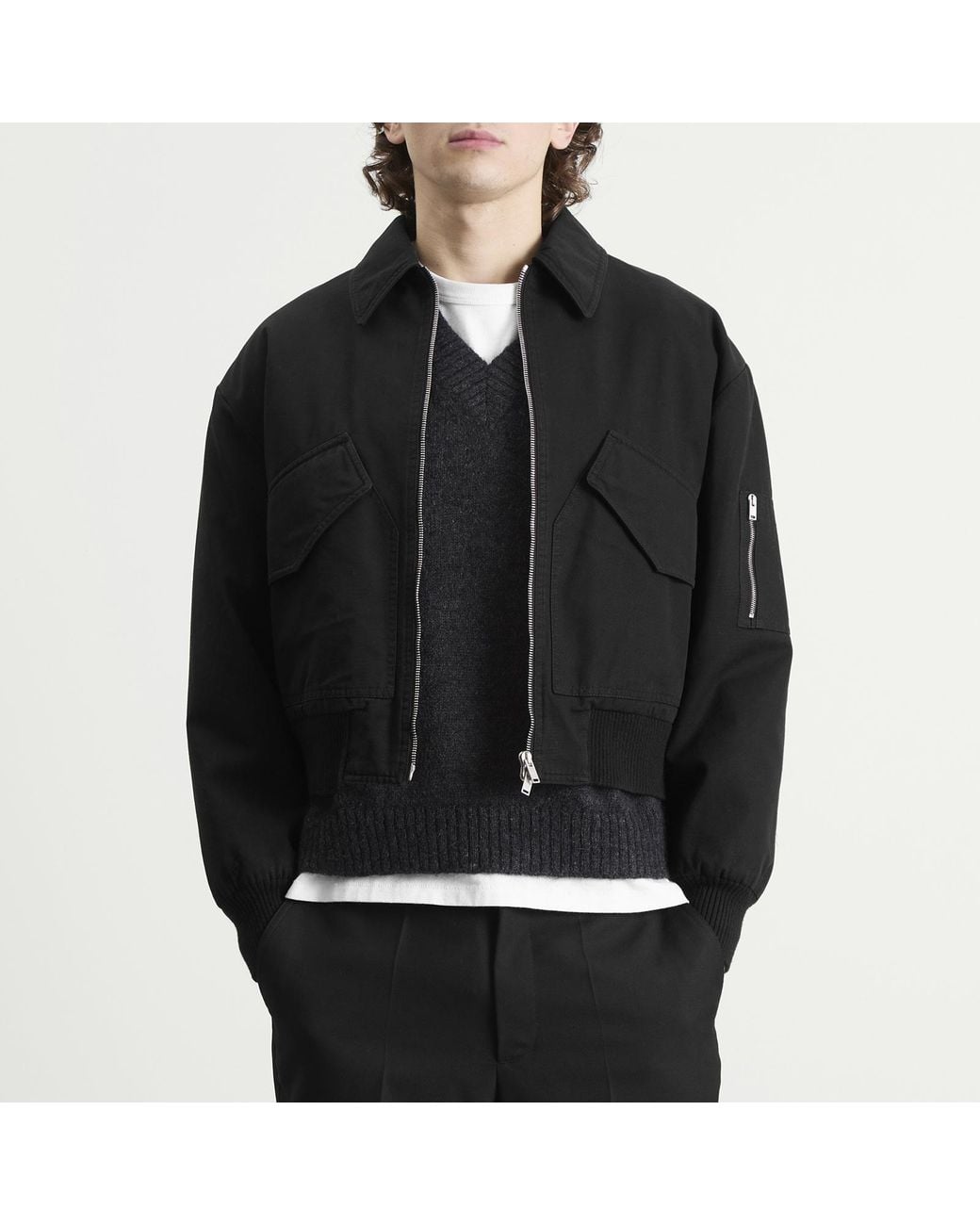 Second/Layer Black Second Layer Revival Flight Jacket for men