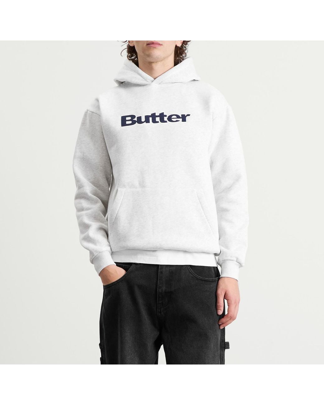 Butter Goods White Ripstop Logo Applique Hoodie for men