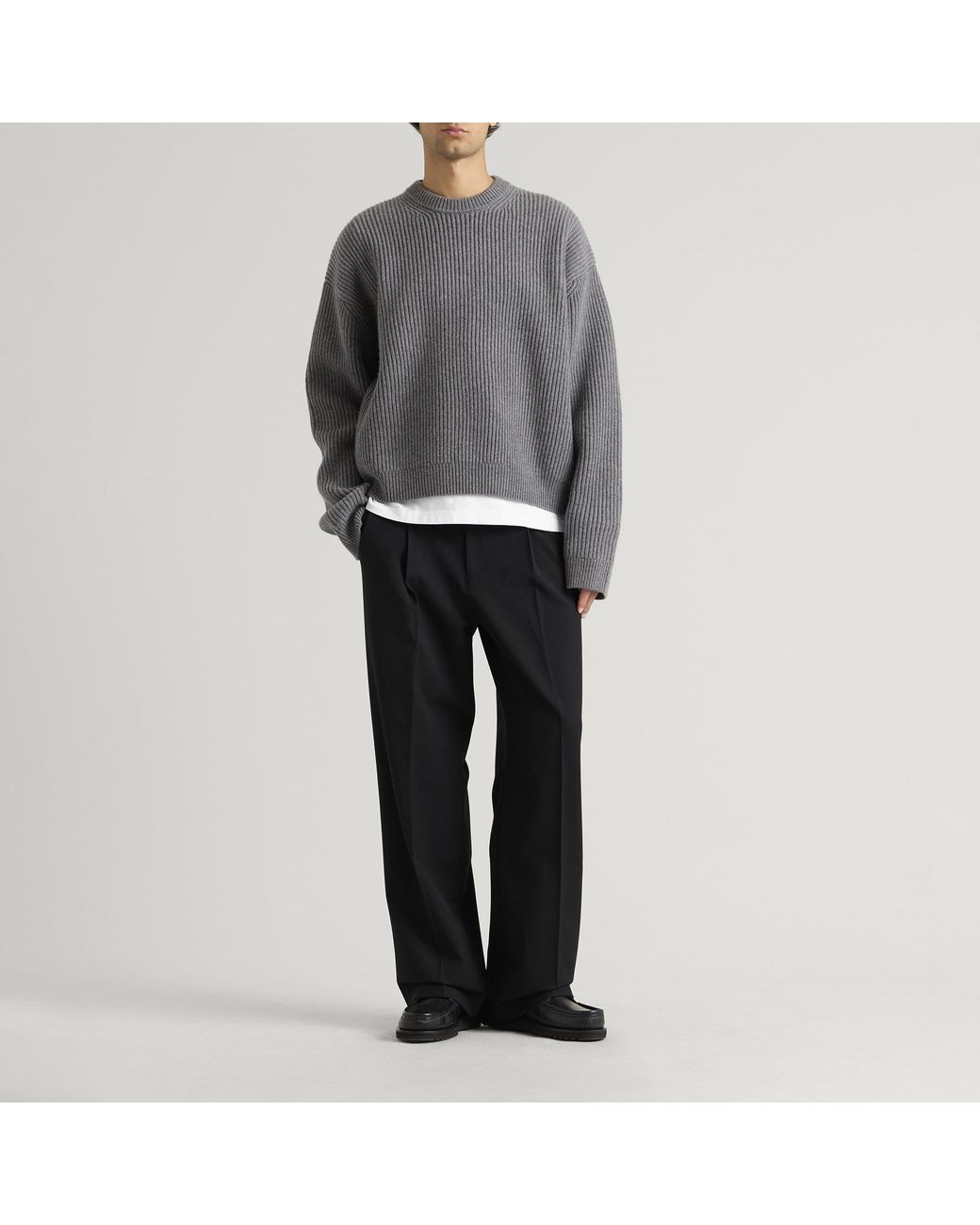 Wax London Black Piper Wool Blend Pleated Trousers for men