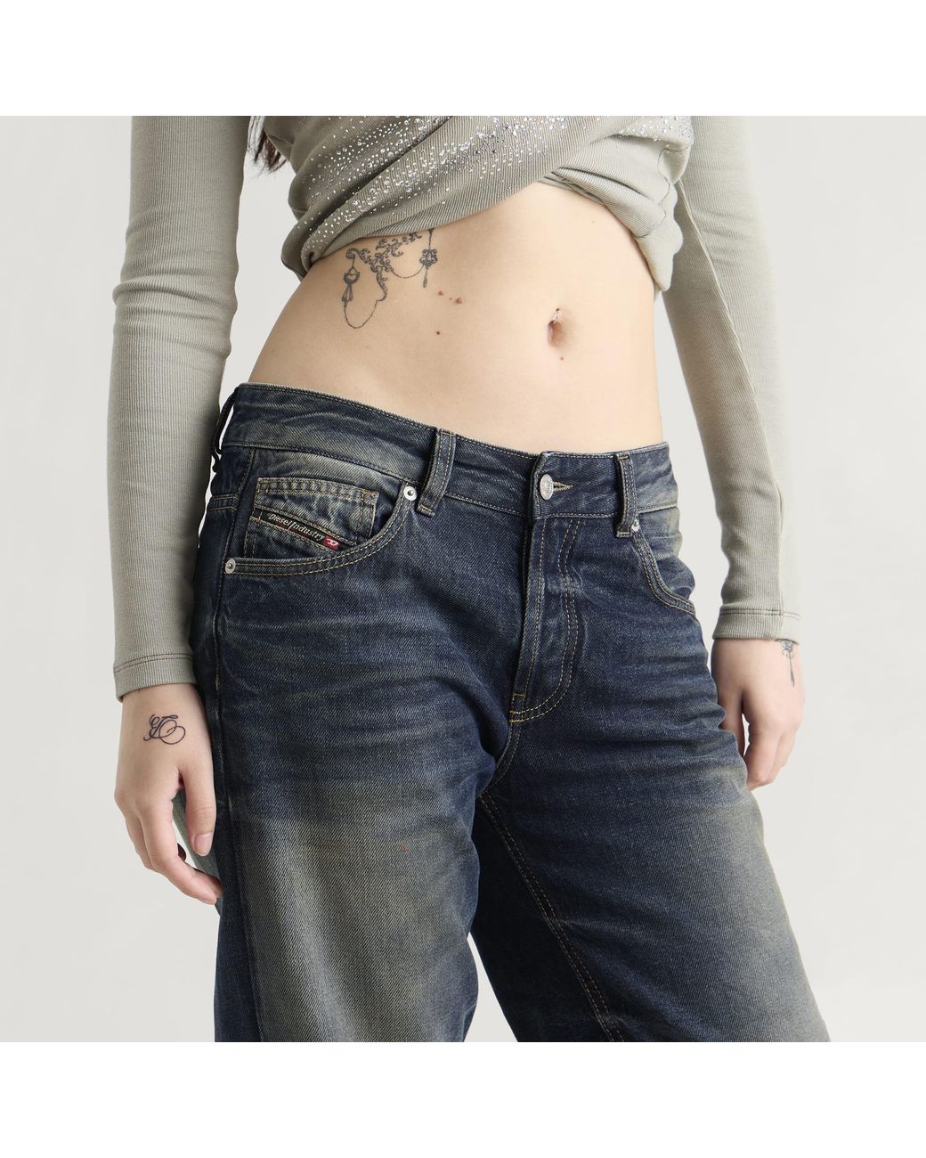 DIESEL Blue D-Liet Straight Leg Jeans