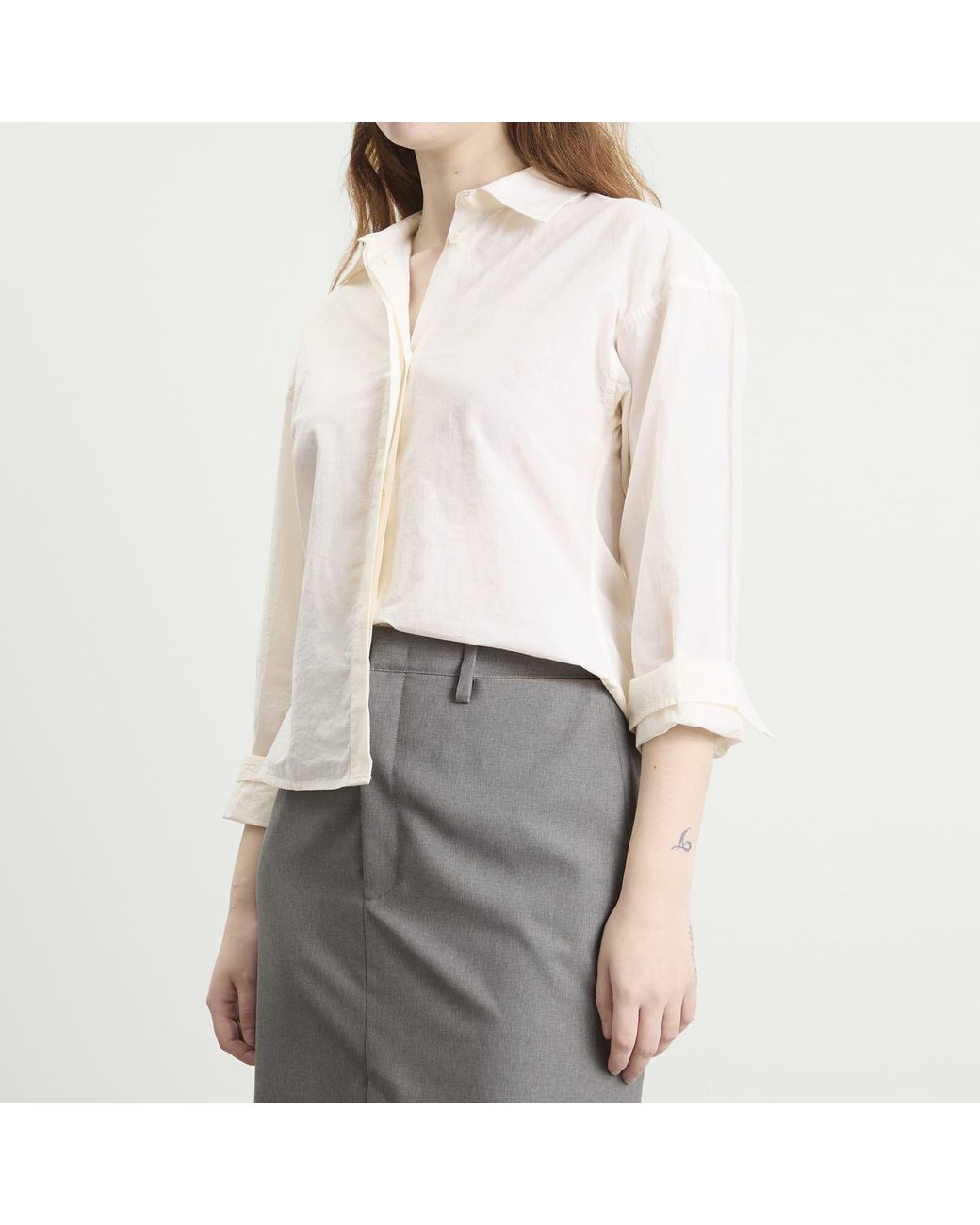Jil Sander Gray High Waist Skirt With Slashed Side Waistband