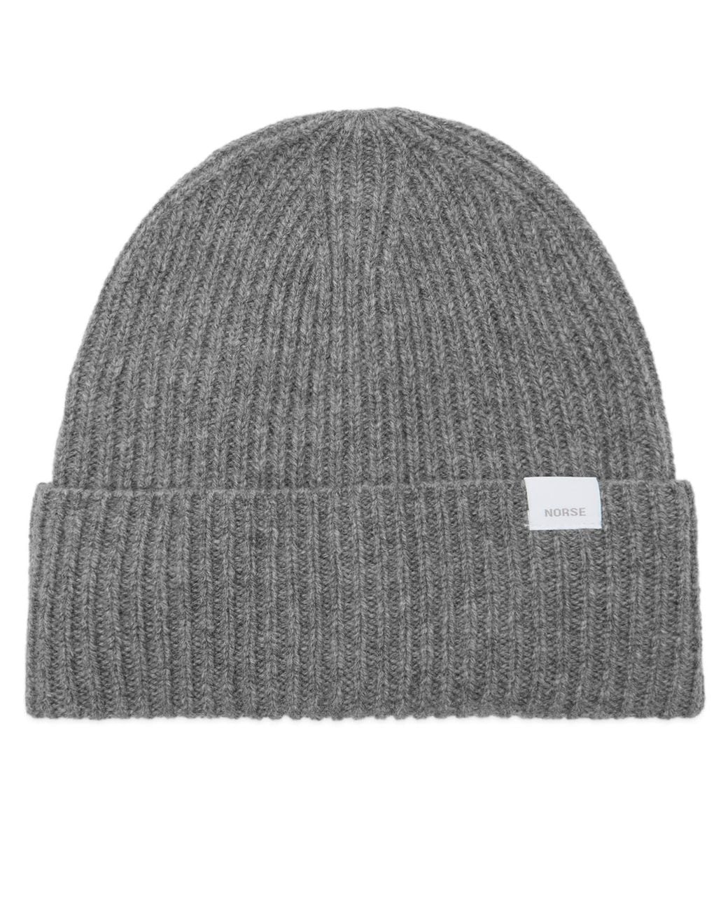Norse Projects Gray Standard Lambswool Beanie for men