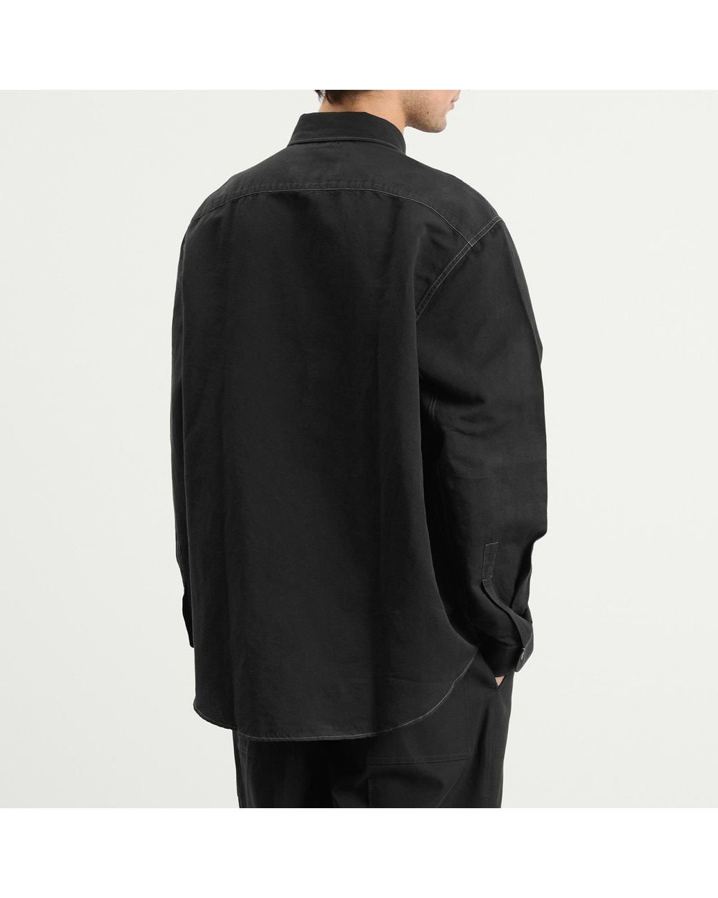Studio Nicholson Black Louro Cotton Linen Utility Shirt for men