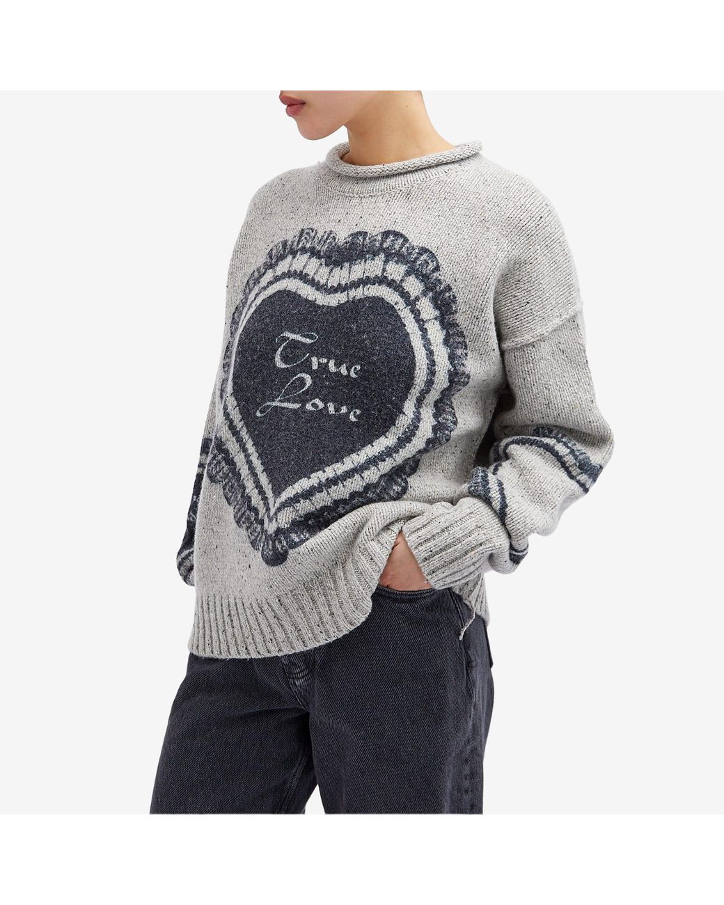 Acne Studios True Love Knit Jumper in Gray | Lyst
