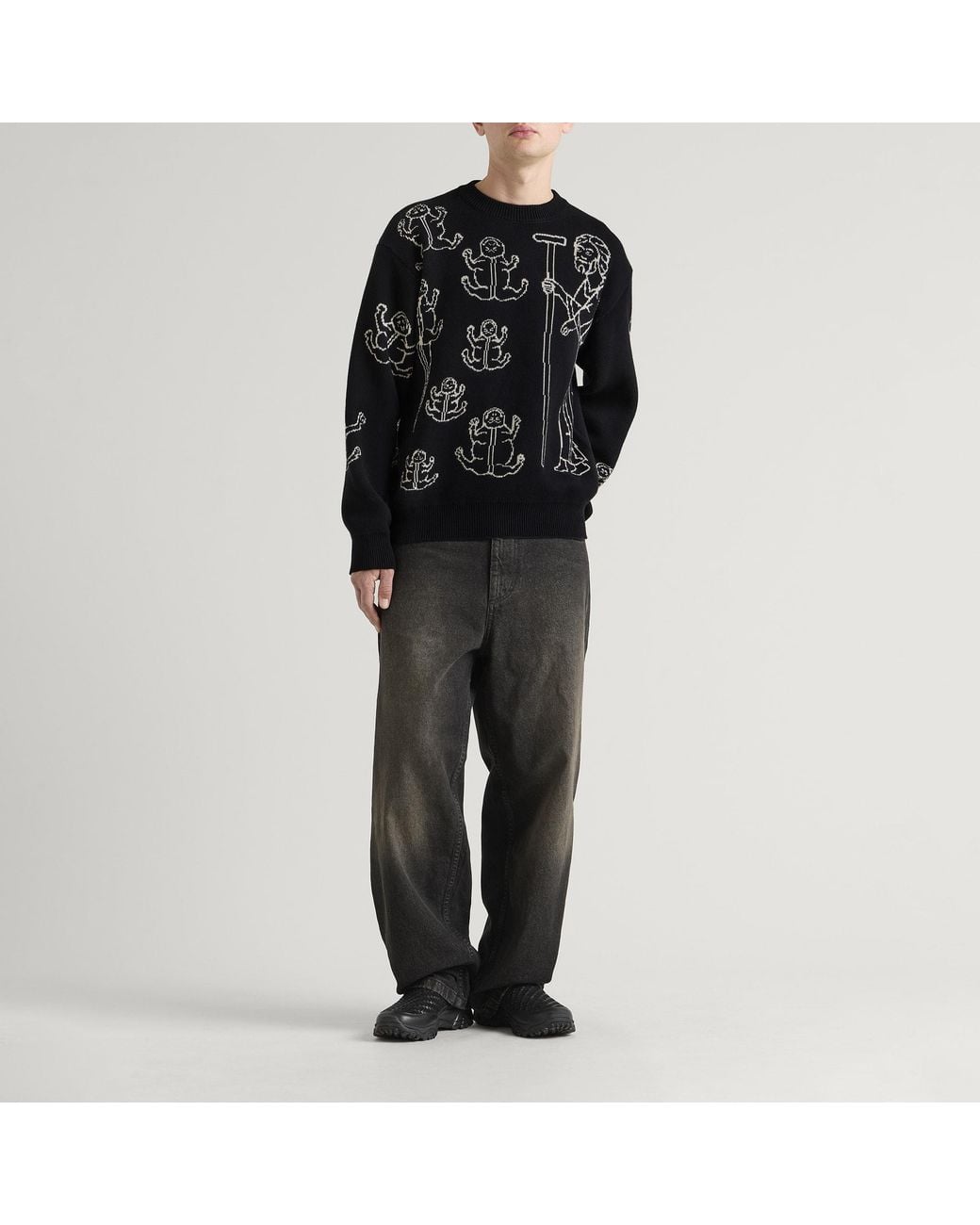 Heresy Black Frogs! Knit Jumper for men