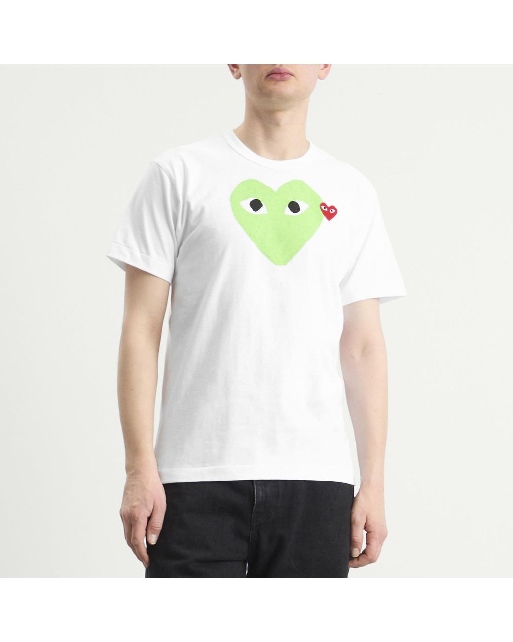 COMME DES GARÇONS PLAY Green Heart Colour Heart T-Shirt for men