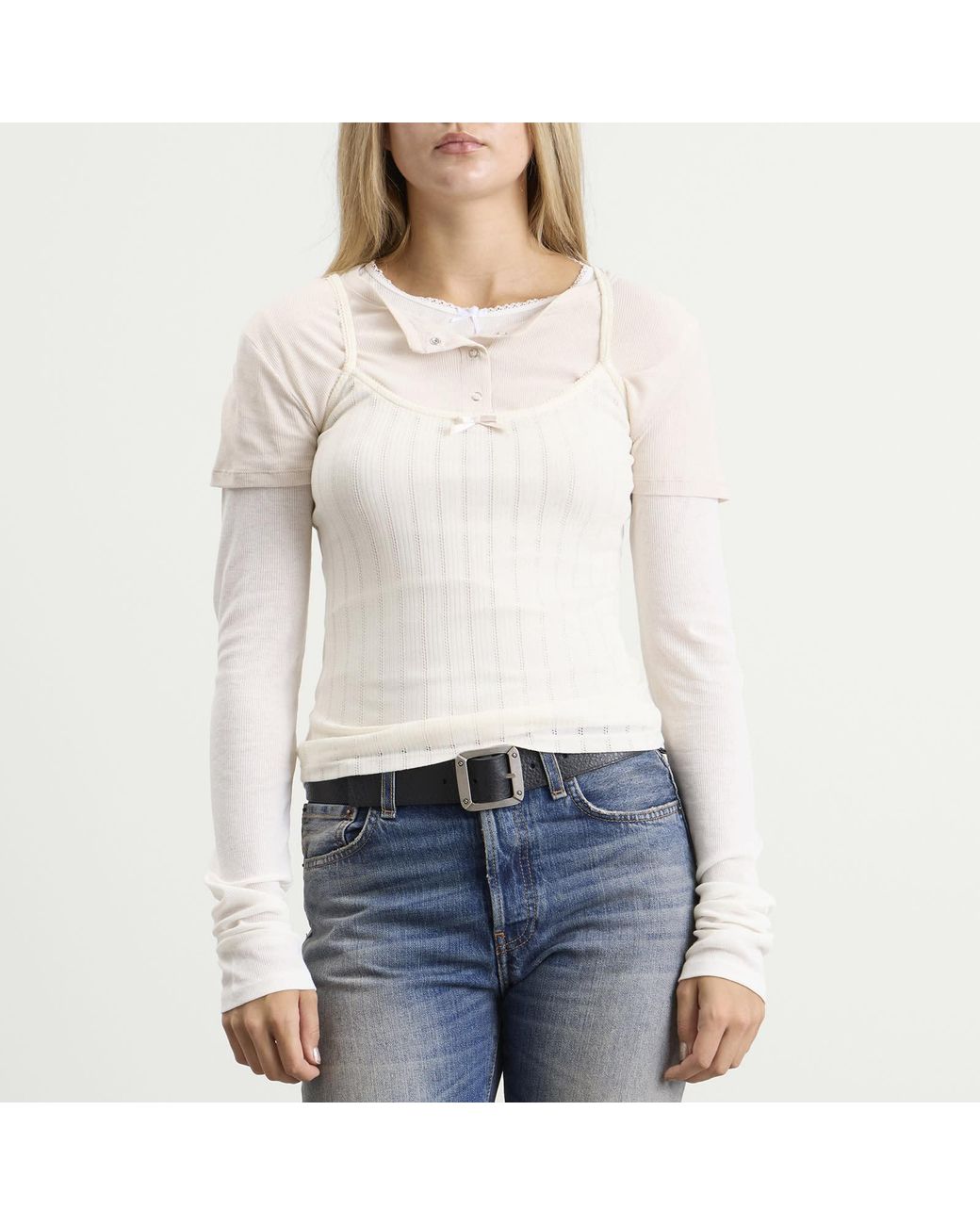 Acne White Ersilia Top